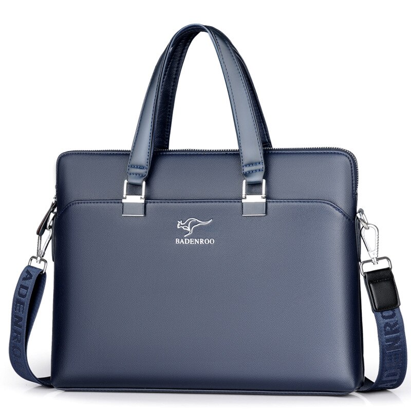 Men's Business Handbag Male Crossbody Tote Bag Briefcase Shoulder Messenger Bag Clutch PU Hand Bags: Blue / 42X31X6.5CM