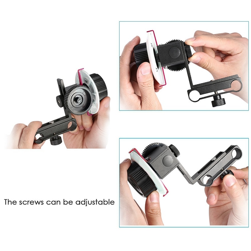 Follow Focus with Gear Ring Belt for Canon and Other DSLR Camera Camcorder DV Video Fits 15mm Rod Film Making System