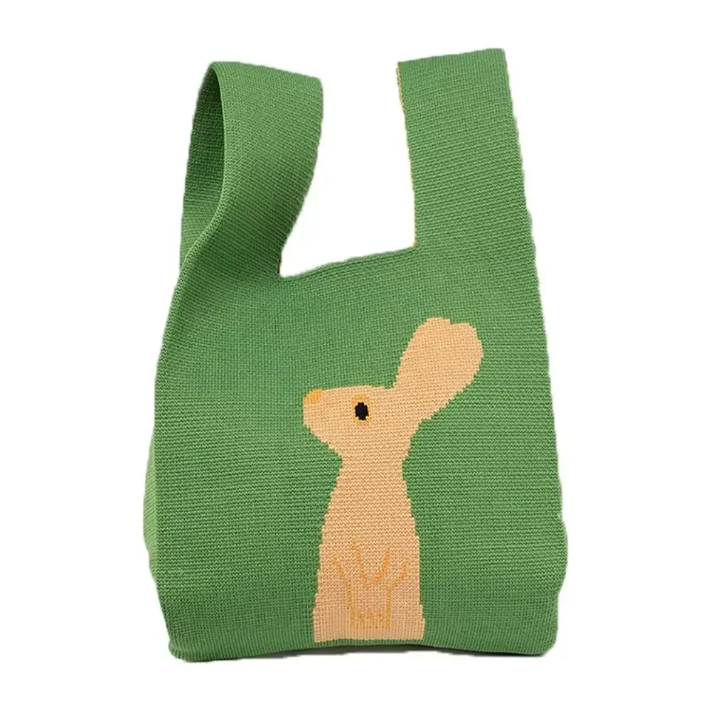 Katten Gebreide Handtas Mode Gebreide Handgemaakte Boodschappentassen Met Hoge Capaciteit Knoop Pols Tas Meisjes