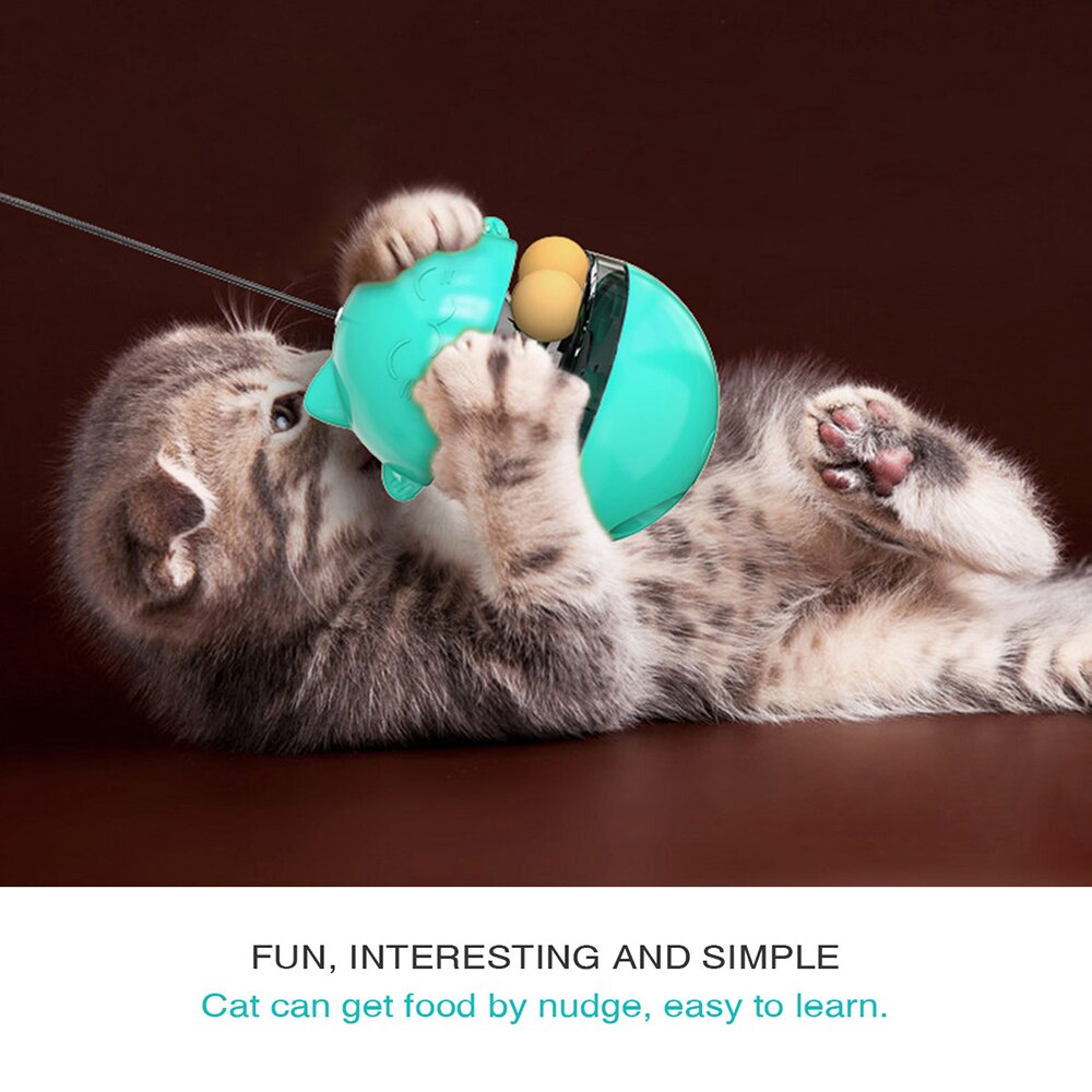 Brinquedo engraçado do gato do tumbler com vara do gato tratar o brinquedo de vazamento para gatos gatinho auto-jogar quebra-cabeça interativo brinquedos do gato produtos para animais de estimação