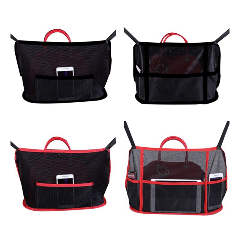 1PC Car Net Pocket Handbag Holder Universal Multifunction Car Organizer Seat Gap Storage Mesh Pocket Interior Accessories