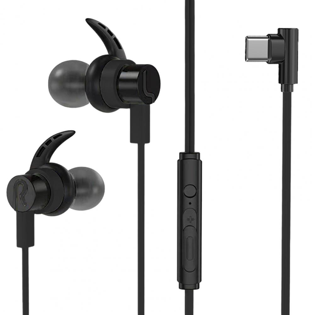 Wired Headphone 3.5mm/Type-C E-sports Headphones Stereo Sound Music In-ear Earphone with Mic Shark Fins Gaming Headset: Red