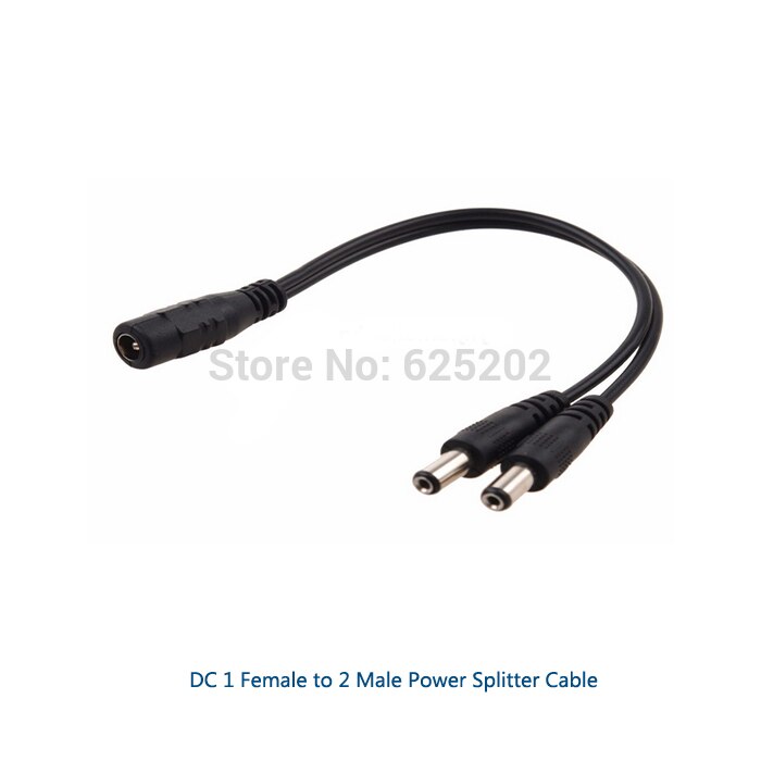 2 Kanal Power Kabel Splitter Für Secuirty System Kamera Für DC 1 Buchse auf 2 Stecker 2 stücke