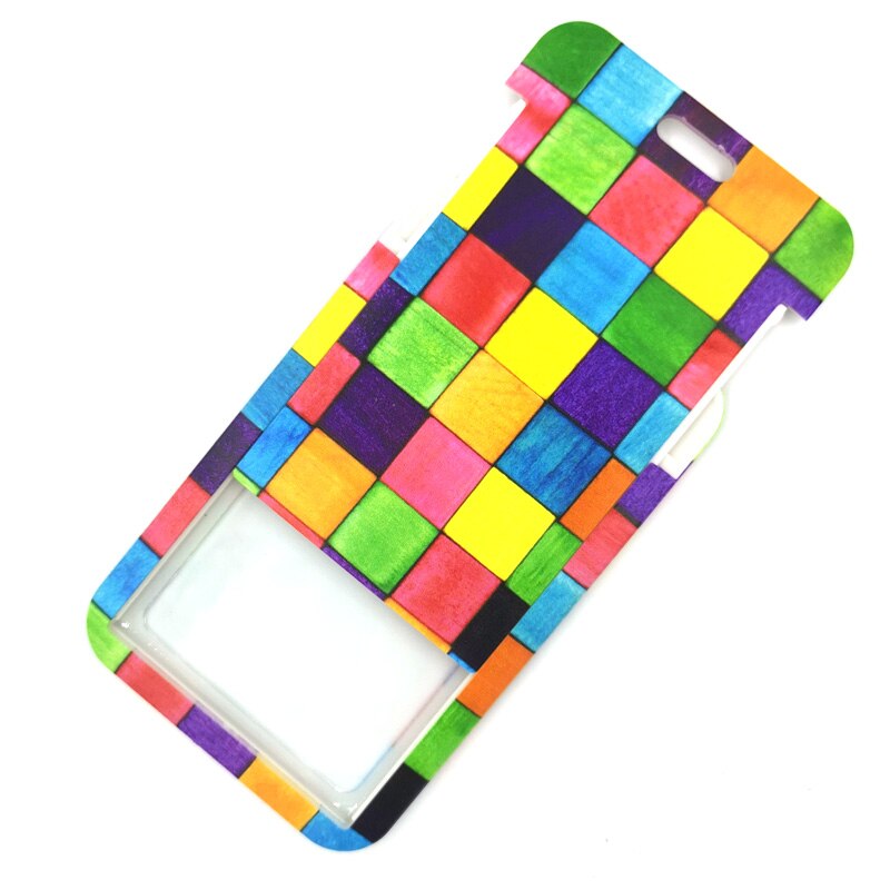 Rainbow lattice Pattern Horizontal ID Retractable Badge Holder ID Badge Holder Clip Name Card Keychain Nurse Work Decorations: Card Holder