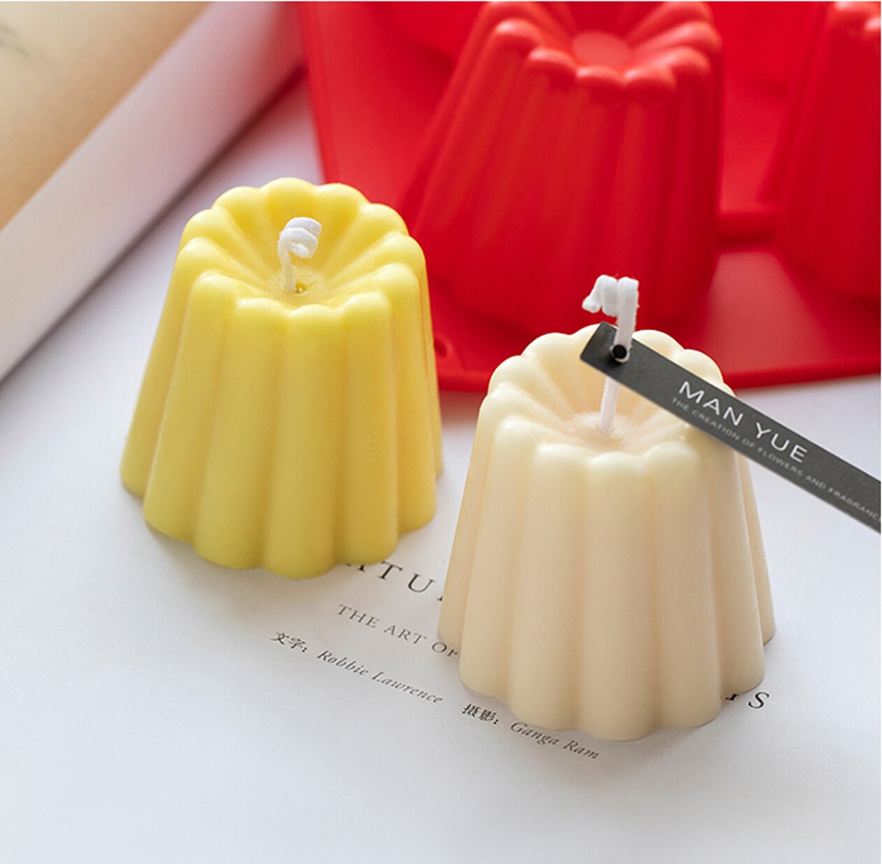 6 Gaten Canele Vorm Kaars Siliconen Zeep Mal Pudding Chocolade Chiffon Mousse Cake Decorating Bakken Tool Fondant Food Grade