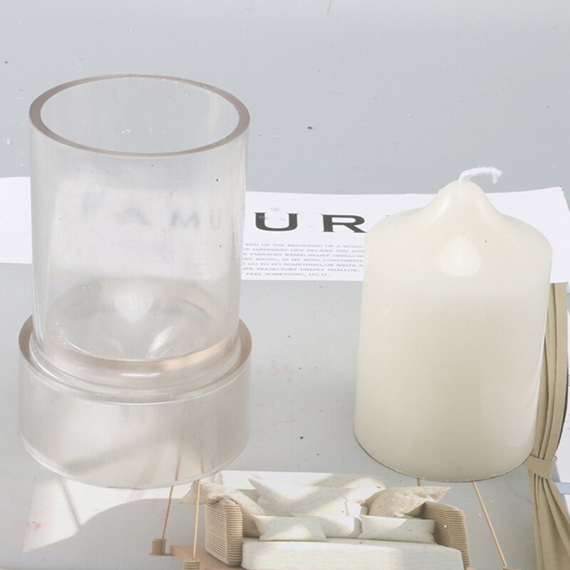 Moldes de velas fabricación de velas jabón hecho a mano con molde moldes de arcilla herramientas de manualidades DIY cilindro redondo moldes de Velas de plástico