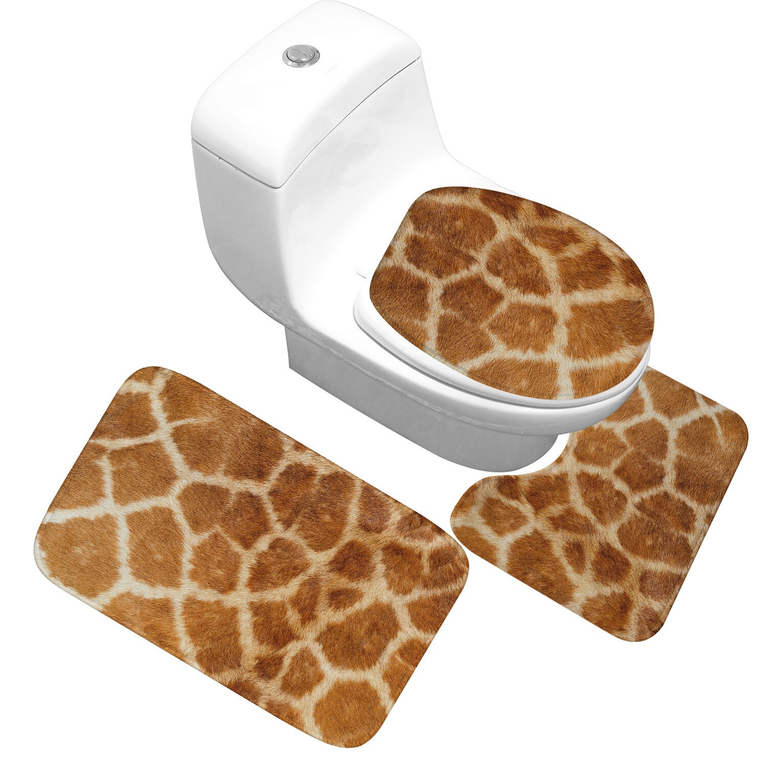 Koe Patroon En Zebra Striae Badkamer Wc Matten Set Water-Absorberende Flanel Badmat Antislip Vloerkleed