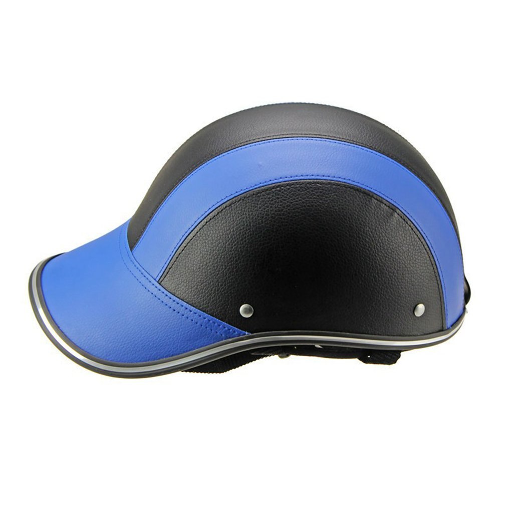 Baseball Kappe Stil Motorrad Halb Helm Sicherheit Harte Hütte Für Cafe Rennfahrer Zerhacker Rolle Halbe Gesicht Jahrgang Sommer Kappe: Schwarz Blau
