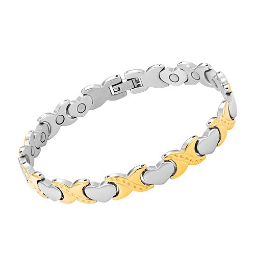 Trend Bracelet Heart Shaped Magnetic Health Bracelet and Bangle Stainless Steel Energy Health Bracelet for Women: Default Title