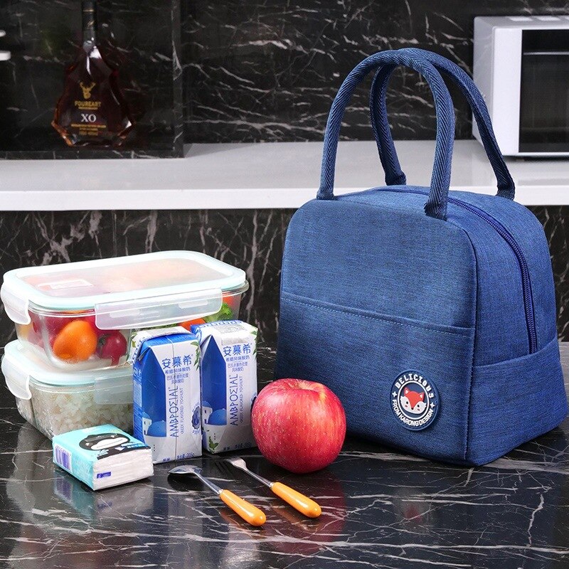 Functionele Ijs Koeltas Lunchbox Draagbare Geïsoleerde Canvas Lunch Tas Thermische Voedsel Picknick Tassen Voor Vrouwen Kids Warm Houden verse