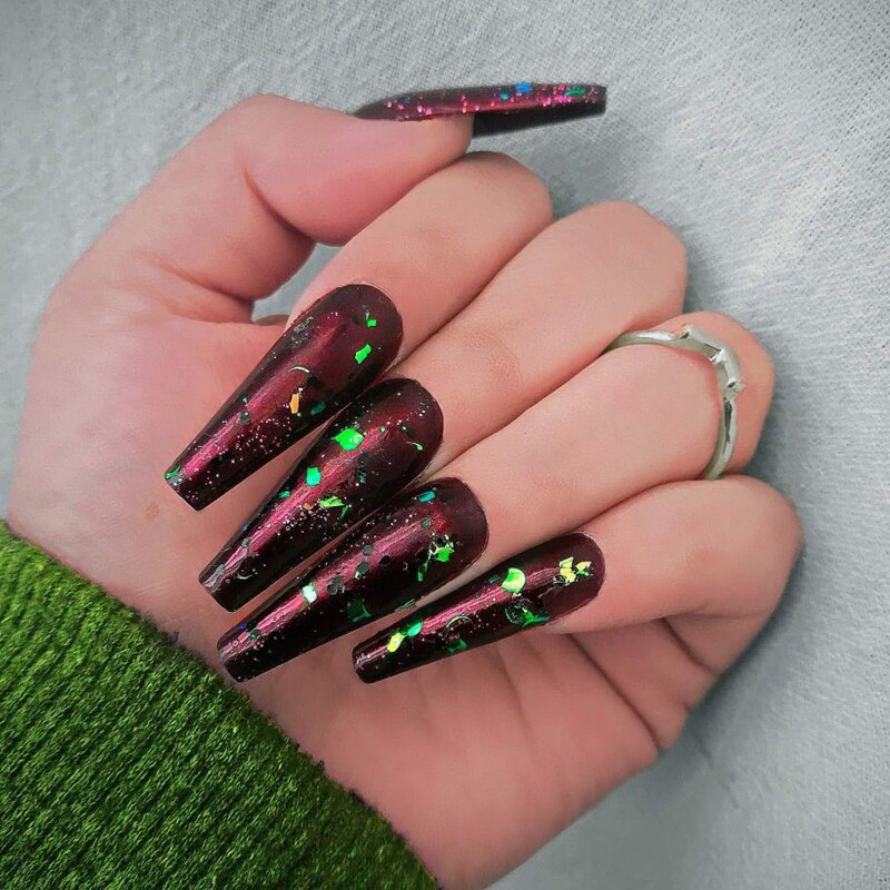 100 stk/opp lange ballerina negle kunstige kunstige negle klare/naturlige/hvide lange kiste negle spidser fuld dæksel aftagelig nail art