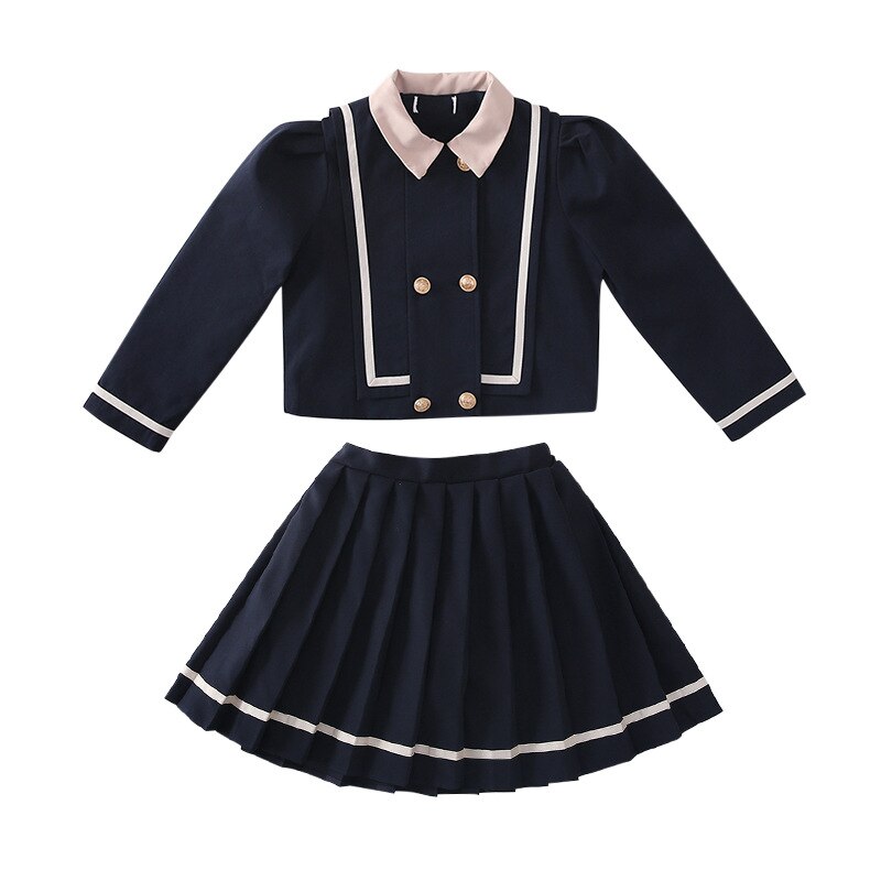 Ropa Formal para niña, conjuntos de 2 piezas, abrigo de , Falda plisada, trajes de para adolescentes de 5 a 14 años, primavera y otoño,
