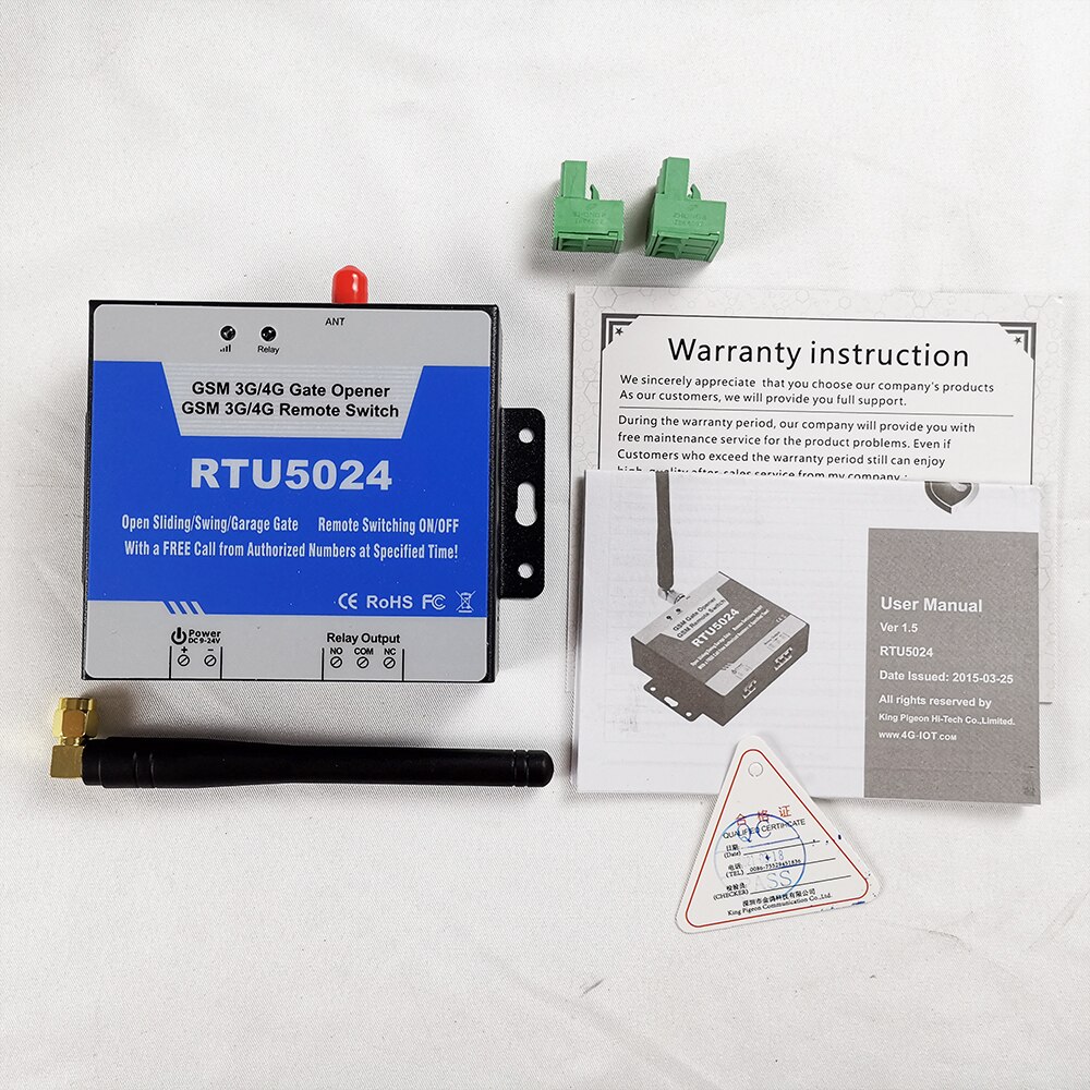 2G/3G/4G RTU5024 GSM Gate Opener Relay Switch Wireless SMS Call Remote Control Gate Door Opener Free Call for Access Control: 3G VERSION