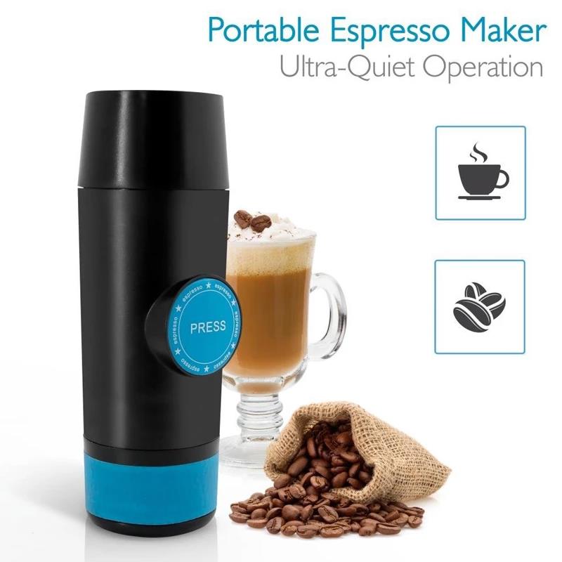 Mini cafetera portátil de 80ml para el hogar, máquina de café de mano para viaje en coche, Camping, senderismo y oficina