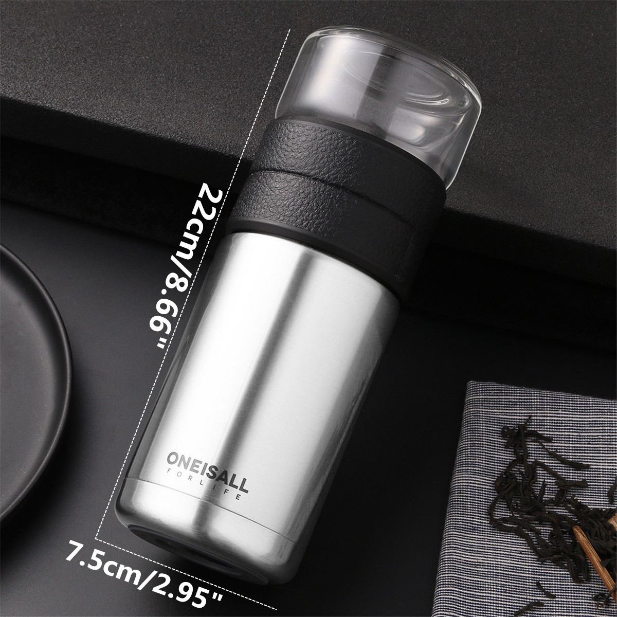 Thermosfles Rvs Thermos Mok Fles Thee Partitie Thermo Cup Glas Theezeefje Thermoskan Flessen 600Ml