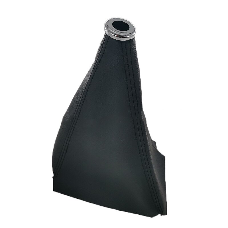Polaina Universal de cuero PU para cambio de marchas de coche, perilla de palanca de cambios Manual de fibra de carbono, cubierta de arranque: Negro