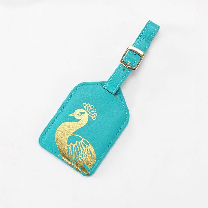 Travel Accessories stamping Luggage Tag Women Portable PU Leather Label Suitcase ID Address Holder Baggage Boarding: 1