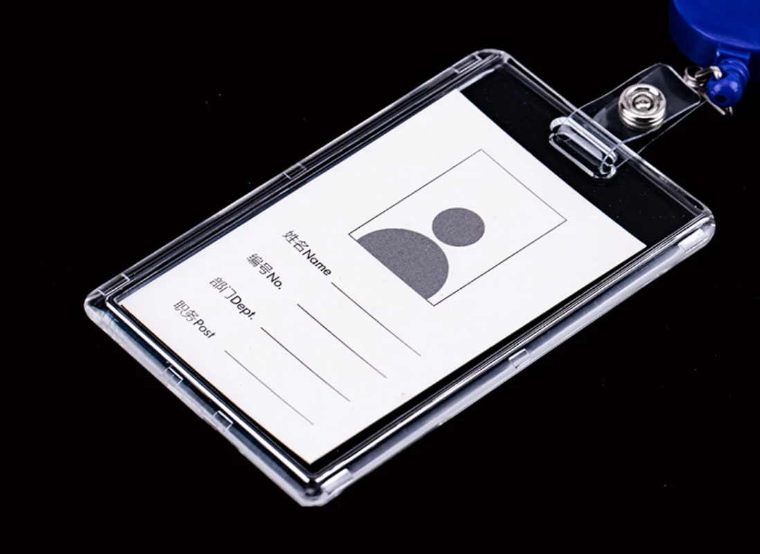 Etiqueta de identificación Horizontal Vertical de plástico duro transparente, acceso a tarjeta de trabajo de empleado, funda, funda, soporte para insignia