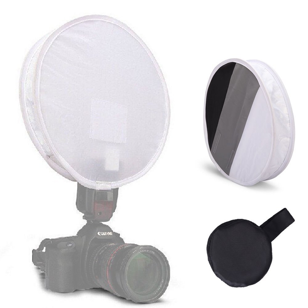 30cm 3- farver mini rund hvidbalance flash diffuser softbox grå/hvid/sort foto softbox til canon nikon