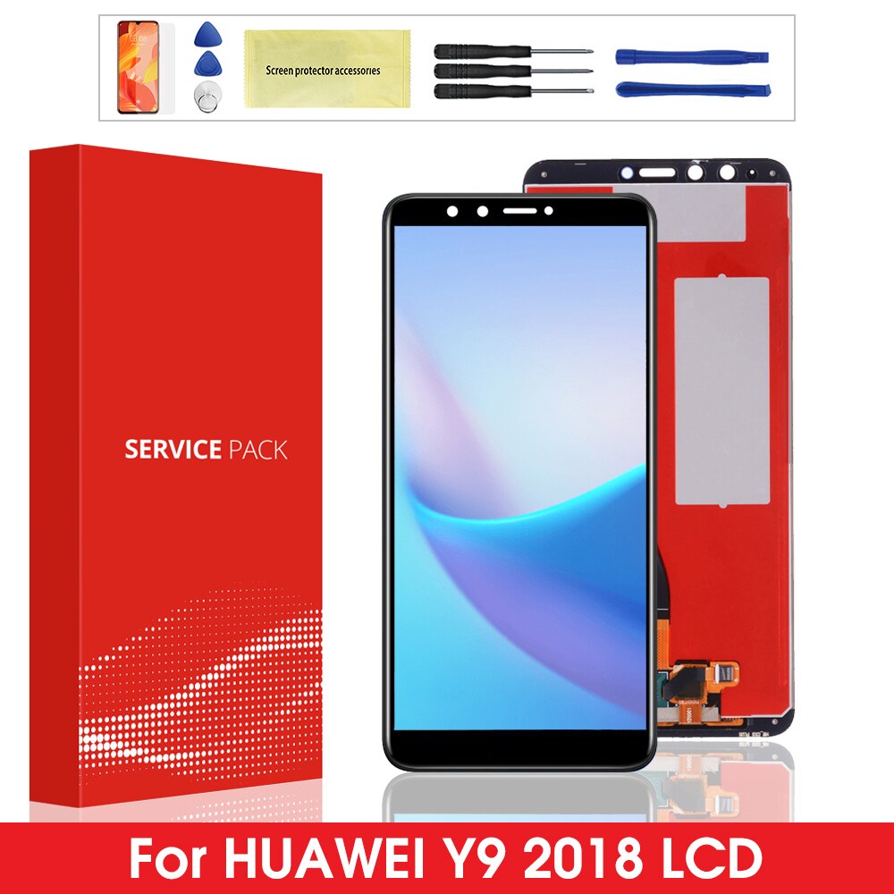 Lcd original para huawei y9 2018 lcd desfrutar de 8 mais fla l22 lx2 lx1 lx3 display touch screen digitador assembléia peças reposição