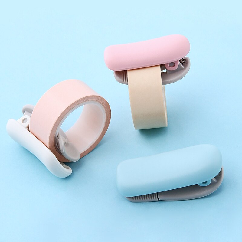 1pcs Japanese KOKUYO Washi Tape Mini Cutter Cutting Clip Light Color Series Stationery Small Hand Tear Tape Cutter