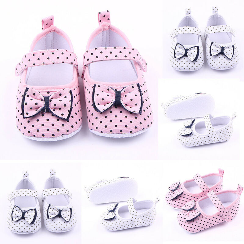 Eerste loopschoenen baby dot wandelen zachte zool meisjes prewalker 0-12m zool katoenen prinsessenschoenen gegarandeerd zachte schoenen