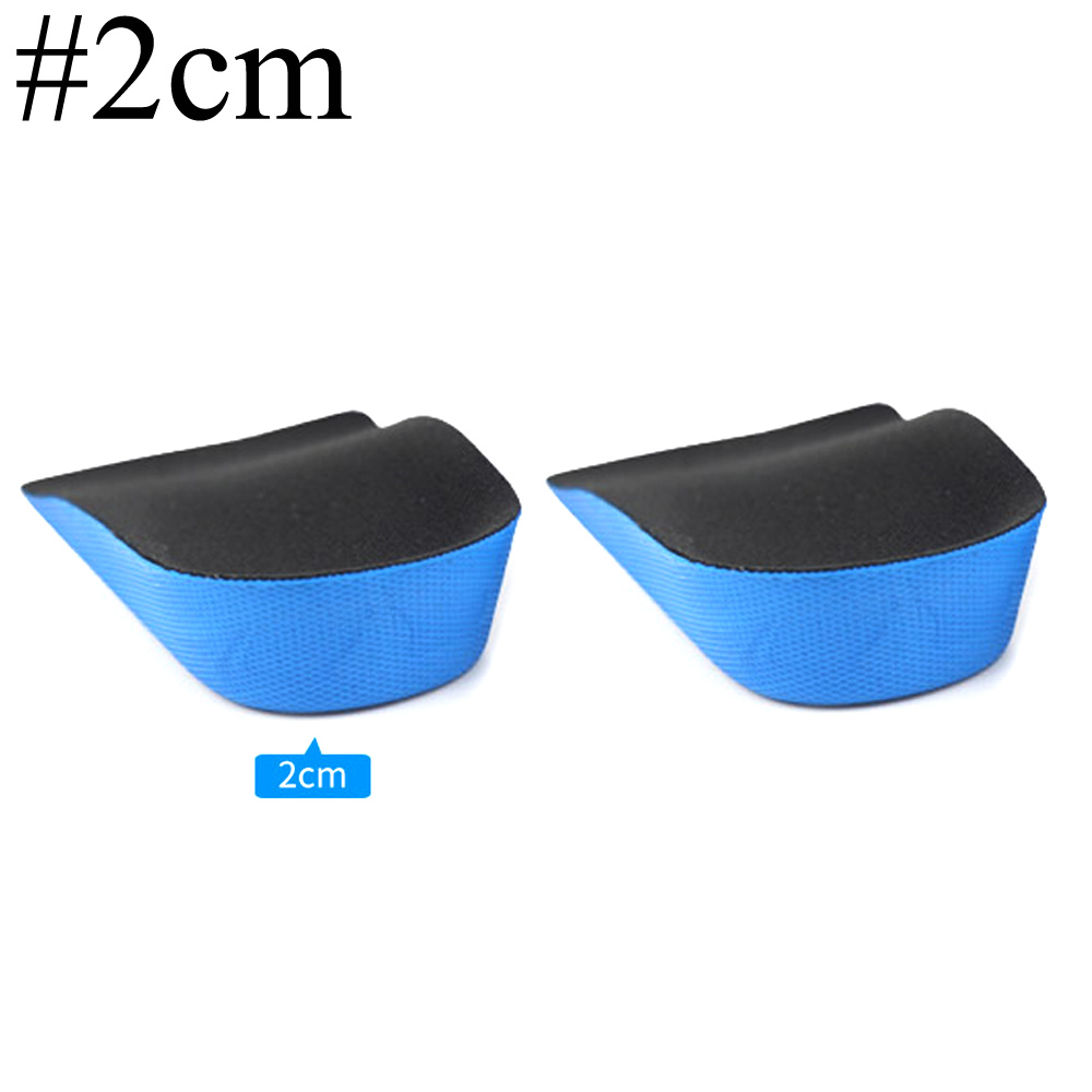 1 paar PU hoogteverhogende inlegzolen, schokabsorptie hielkussenkussens, hoogte 2-4 cm antislip liftschoenen inzetstukken voor mannen en vrouwen: Black