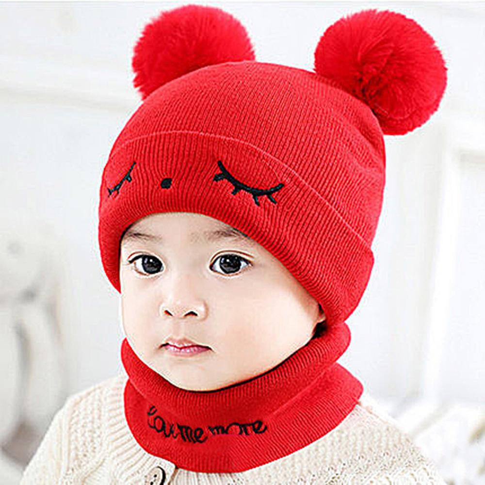 Herfst winter kindermutsen pompon bal muts kinder mutsen muts meisjes jongens warme wollen capuchon muts baby sjaals peuter mutsen: En