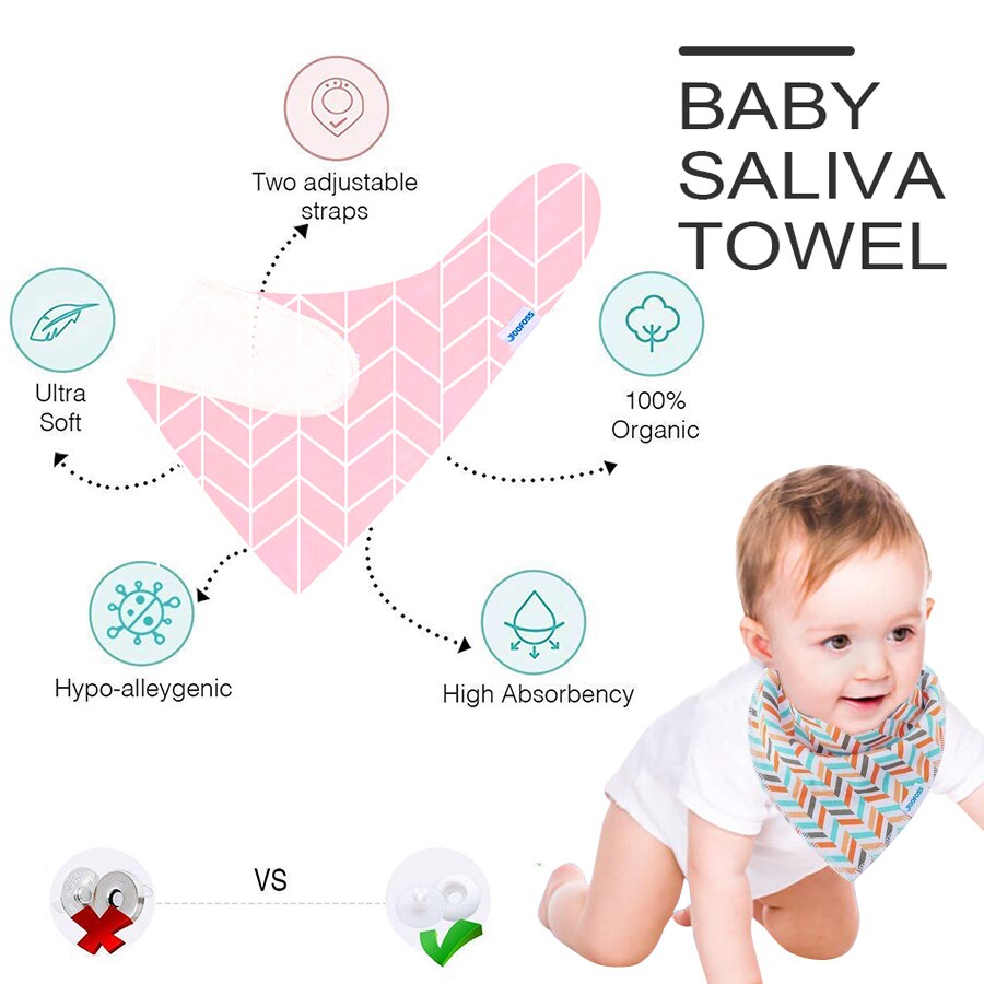 8 stuks/set baby kwijl slabbetjes meisjes driehoek dubbele lagen katoen zacht natuurlijk katoen baby kwijl slabbetje voor kwijlen super absorberend