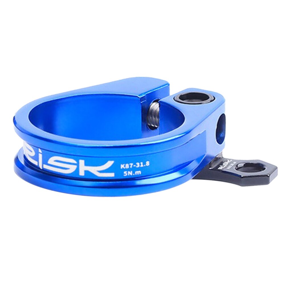 Bike Seatpost 34.9/31.8mm Clamp Fixed Seat Post Clip Cycle Cable Holder Guide: Blue	31.8mm