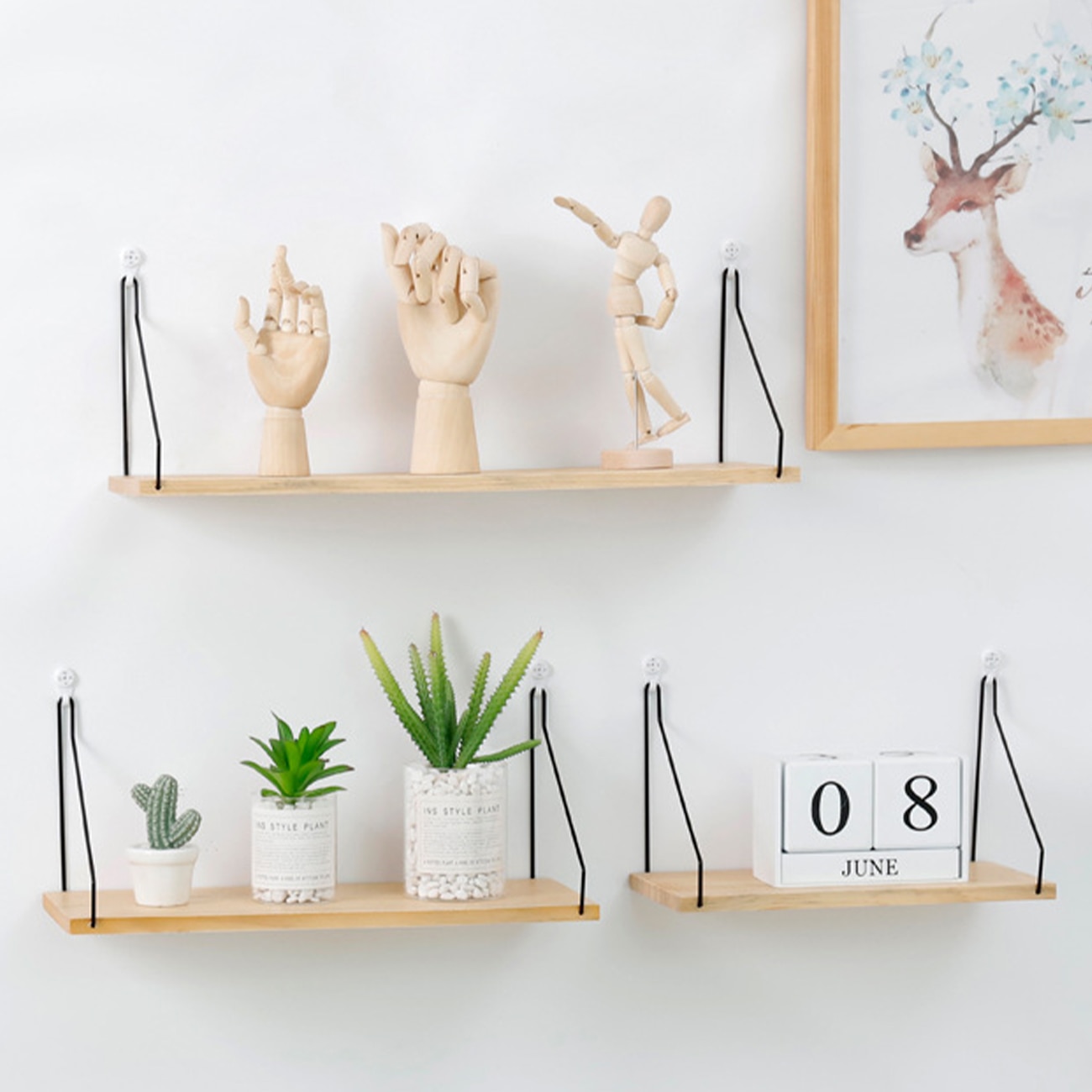 Nordic Houten Muur Plank Wandmontage Clapboard Decoratie Veranda Slaapkamer Decoratie Thuis Opslag Houder Muur Opknoping Decoratie