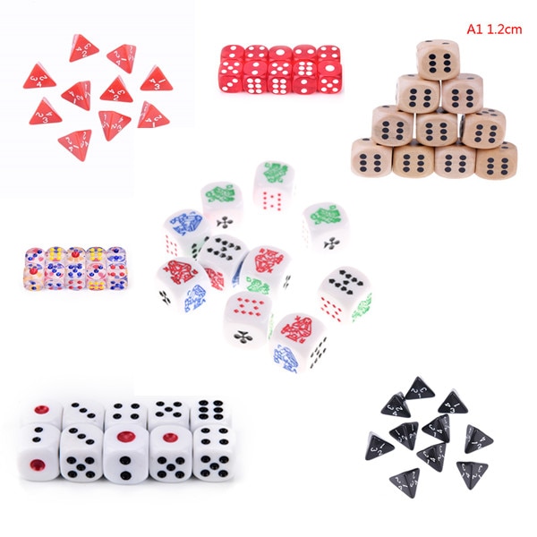10 stycken 6/4 sidors pokertärningar för kasinopokerkortspel