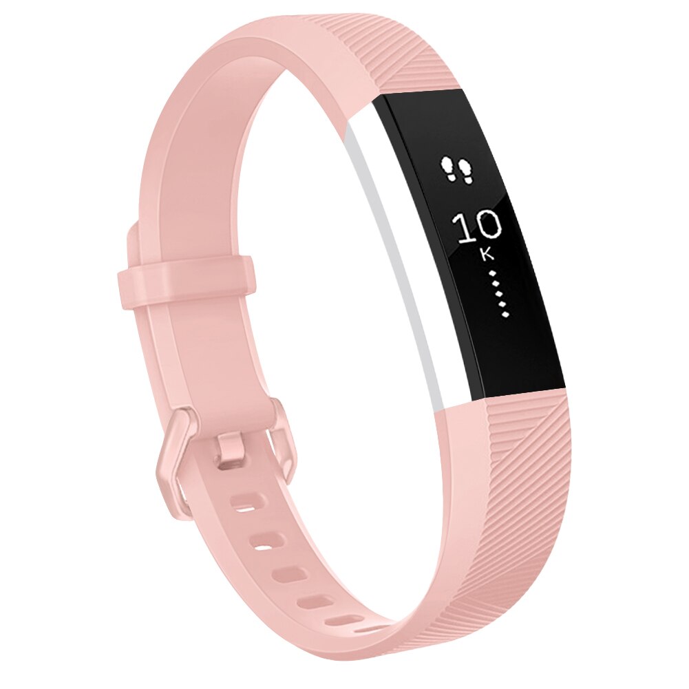 Correa ajustable de silicona suave de para Fitbit Alta HR, pulsera deportiva, Fibit Alta HR: Pink / Size L