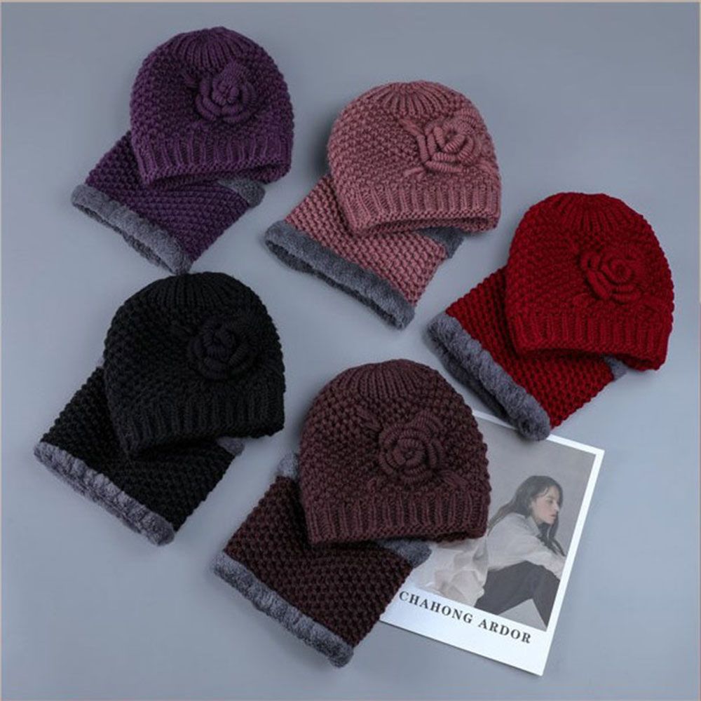 Chapeau épais pour mère, cagoule, bonnet de grand-mère, tricoté en laine, pour femme d&#39;âge moyen