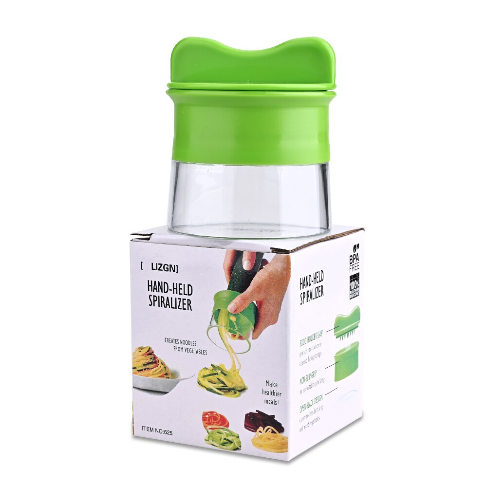 Rallador de mano cortador en espiral, zanahoria, pepino, Spirelli, cortador para fruta y verdura, ensalada, fideos de calabacín, máquina de espagueti, herramienta de cocina