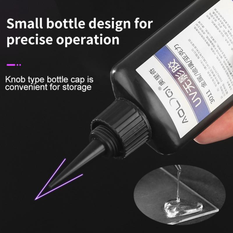 50/10ML UV Bonding & Welding Glue Kit Super Bonding UV Glue with Black Light, Quick-Drying for Bonding Glass, Metal Repair Tools