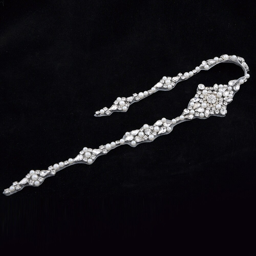 ZMS357 Wedding Luxury Diamond Belt for Dresses Female Crystal Rhinestone Applique Women's Belts Bride's Accessories