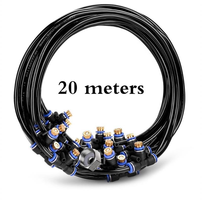 Sistema de enfriamiento de niebla, Kit de niebla para exteriores, sistema de riego para Patio DIY, jardín, invernadero, sistema de enfriamiento de niebla de trampolín: 02