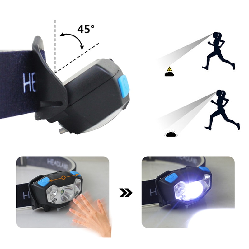 Z10 6000Lm potente linterna frontal recargable LED cuerpo Sensor de movimiento cabeza linterna de acampada lámpara con USB