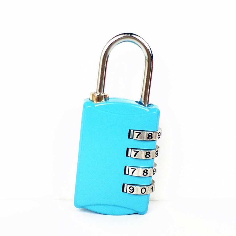 Luggage four-digit password lock, digital anti-theft password lock combination suitcase metal password lock padlock: 5pcs-blue
