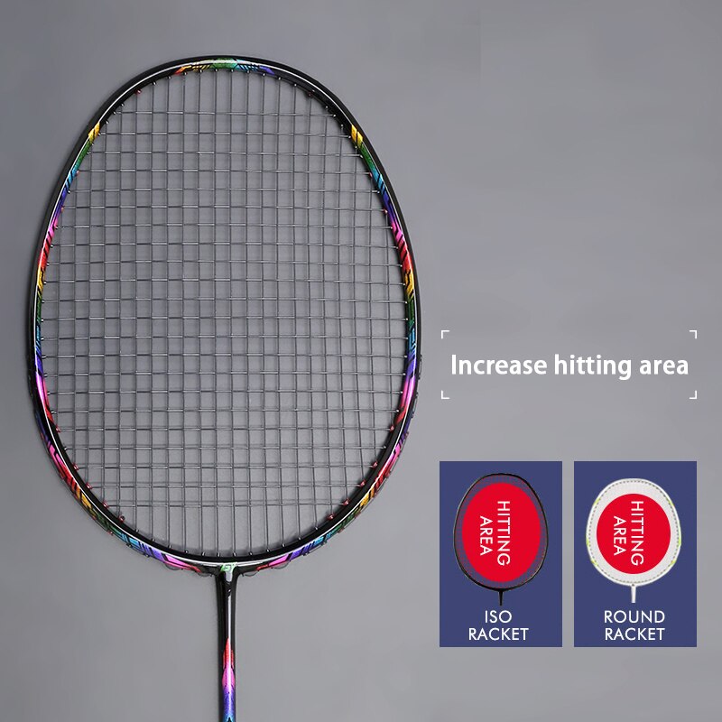 Max Tension 32LBS G4 Strung Badminton Rackets Full Carbon Fiber Training Racquet Ultralight 4U 80g Bag Speed Sports