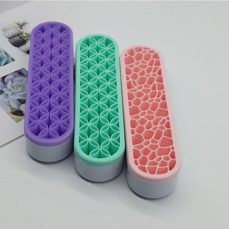 Étagère porte-brosse de maquillage porte-stylo à ongles présentoir support mallette de rangement de brosse organisateur en Silicone étagère de séchage pour pinceau de maquillage