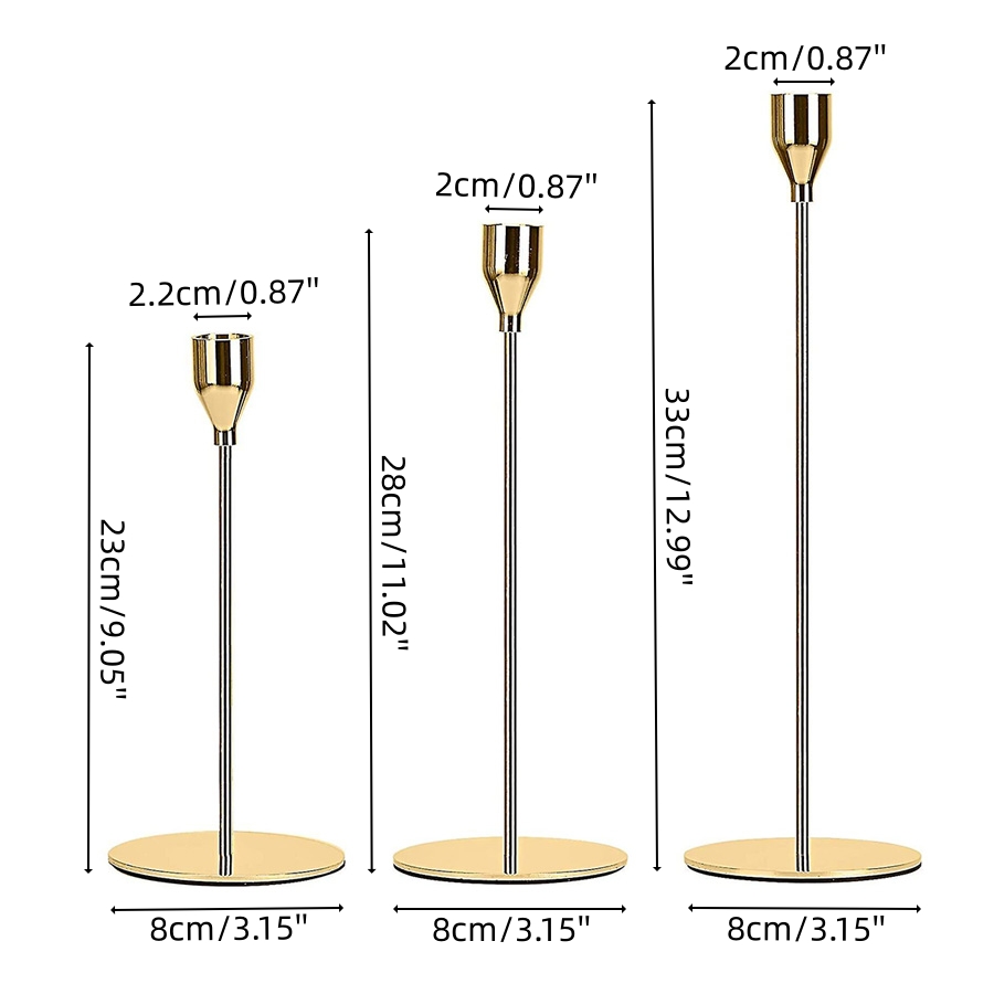 Candelabros de Metal de estilo chino, candelabro dorado Simple, decoración de boda, Bar, , sala de estar, decoración del hogar, 3 piezas por juego