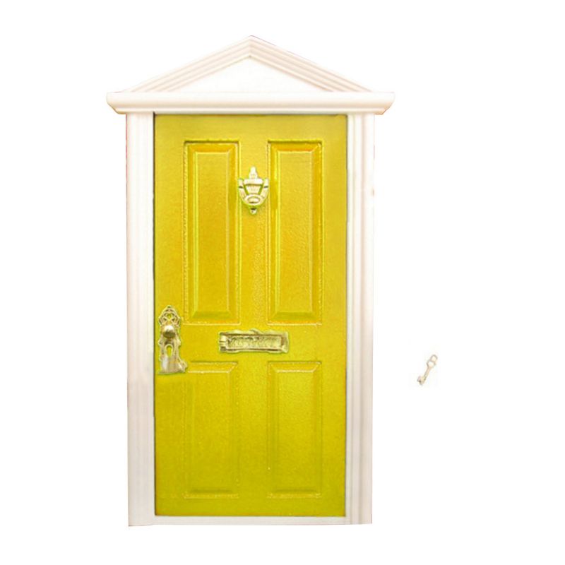 1:12 schaal poppenhuis miniatuur houten fee deurklopper deurplaat slot sleutel decor dxad