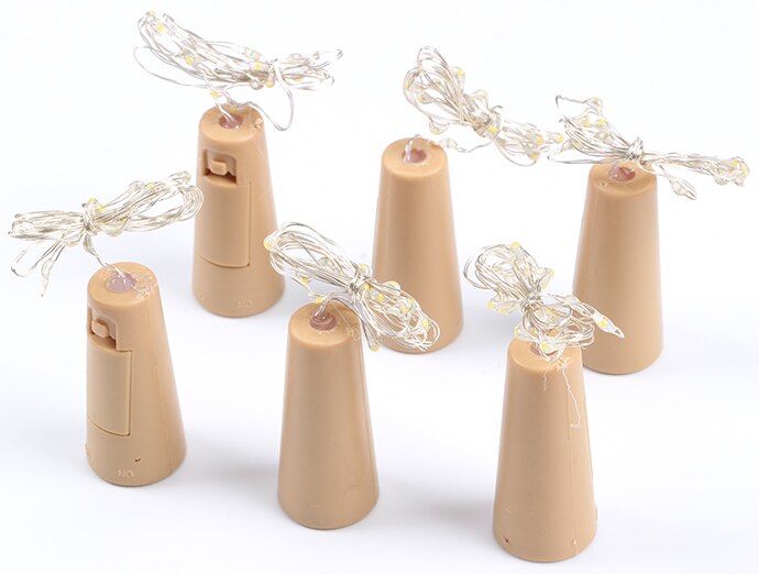 3/6 stücke führte weinflasche kork Schnur licht weihnachtsbeleuchtung girlande silbrig kupfer draht sternenklar Fee hell hochzeit Party Dekor: 6Stck / warm Weiß