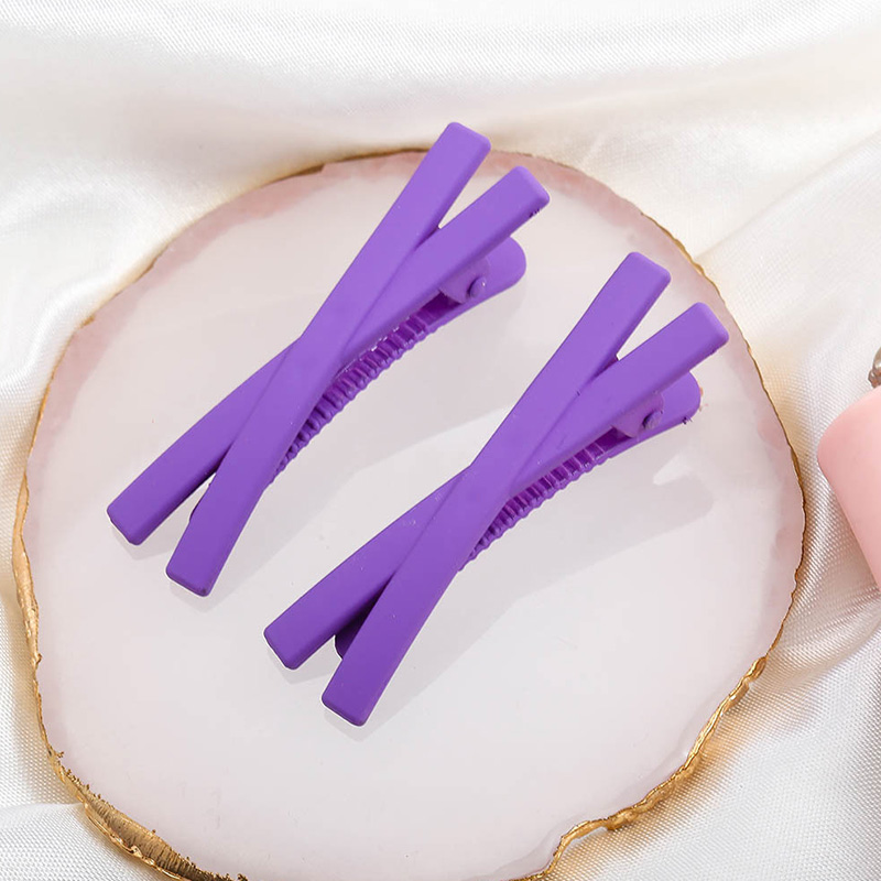 Épingles à cheveux de Style coréen, pinces à cheveux Macaron croisées, couleur bonbon, mates, frange mignonne, accessoires de coiffure,: 1