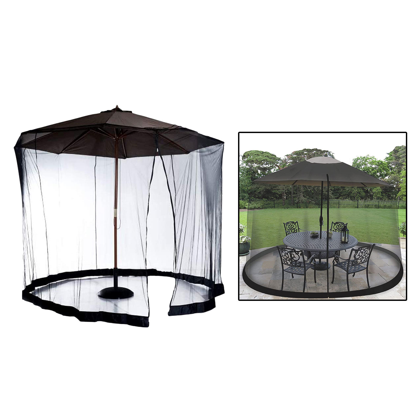 Outdoor Net Patio Umbrella Bug Screen Gazebo Canopy Parasol Netting