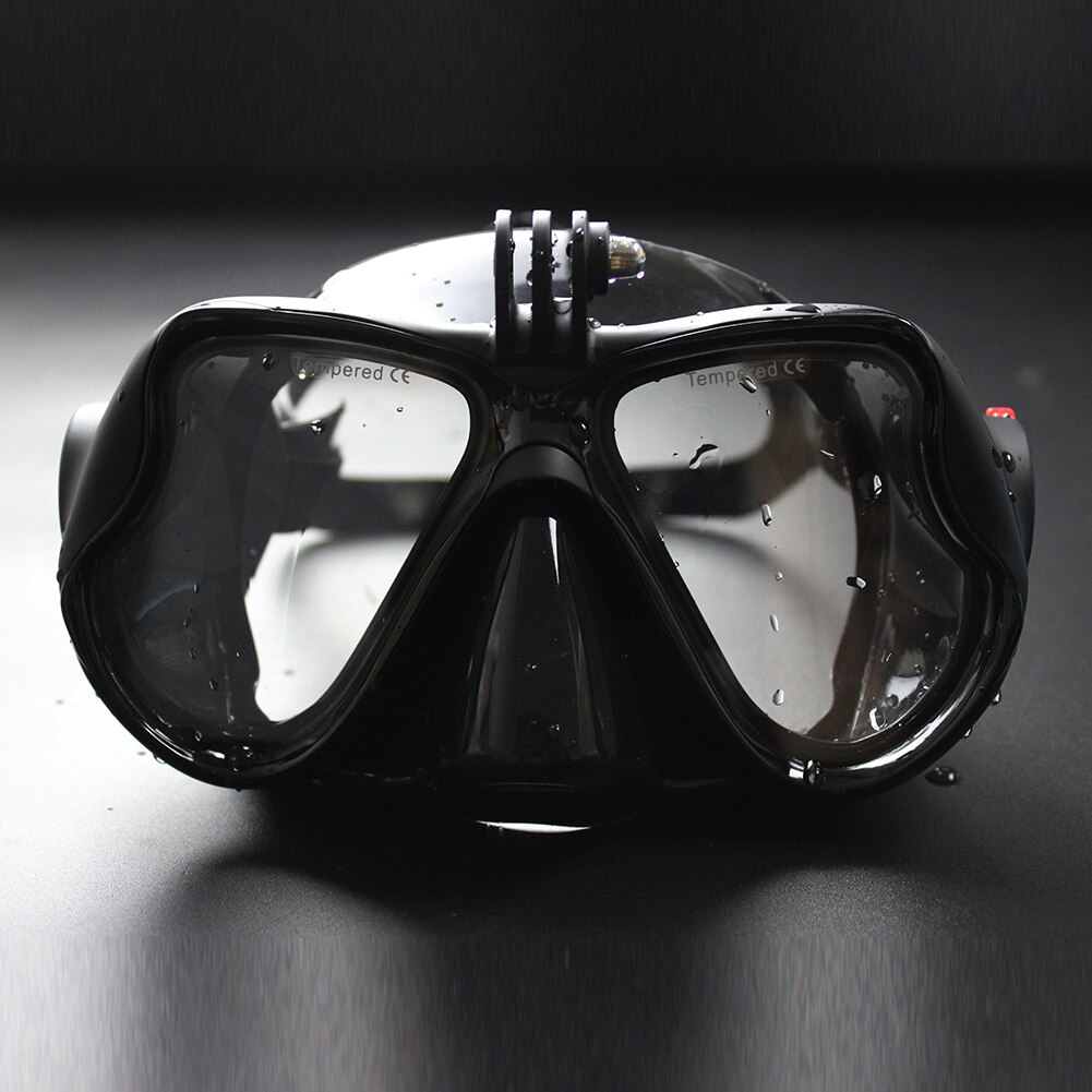 Scuba Duikbril Met Camera Mount Duiken Glazen Anti-Fog Gehard Glas Zwembril 3/4 +/5 Voor freediving Snorkelen: Black Frame Black