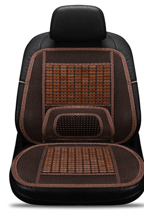 Asiento de coche para las cuatro estaciones con una sola pieza de almohadilla fresca, cojín de asiento de bambú transpirable de verano, Ventilación de Estera de bambú: Brown B