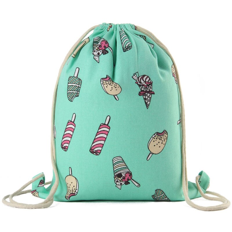 Kvinder canvas snoretræk taske print vintage college studerende skole snorre bagpack piger mochila feminina sack tasker